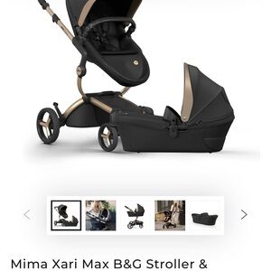 Mima Xari Max Stroller & Bassinet in Black with Gold